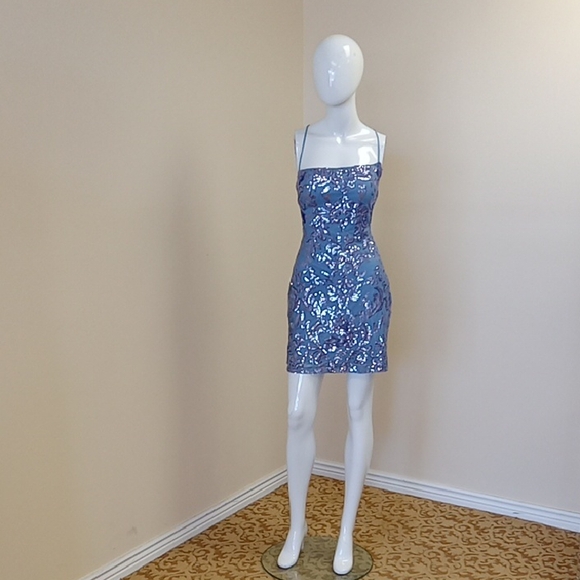 Windsor Blue Floral Mini Dress - Picture 1 of 8